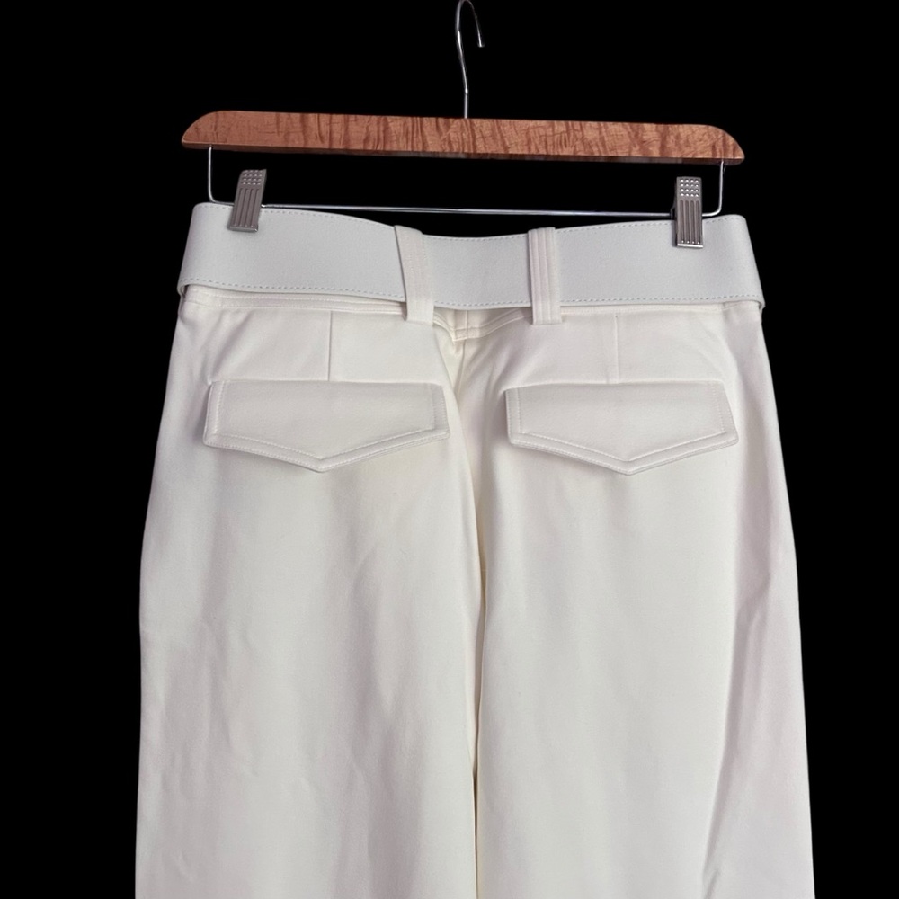 NWT VB Belted Wide‑Leg Stretch Ponte Pants in Ivory Victoria Victoria Beckham - Picture 11 of 14